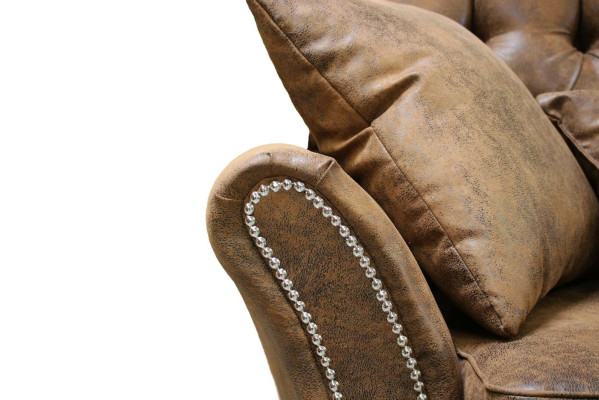 Vintage Chesterfield Sofagarnitur Couch Polster Sofa Leder 3+1 Sitzer Set