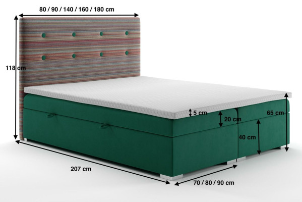 Boxspring Bett Hotel Doppel Bett Textil Luxus Betten Polster Bettkasten Funktion