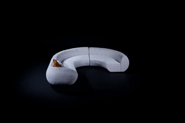 Rundes Ecksofa U-Form Couch Polster Eckcouch Garnitur Modulare Sitzgruppe
