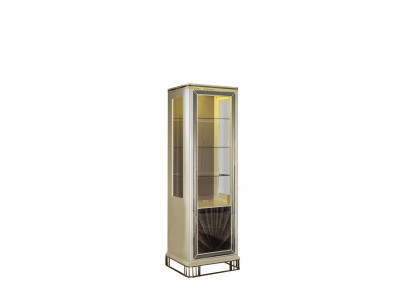 Vitrine Beige Esszimmer Schrank Regal Modern Stil Elegantes Möbel Metall Neu