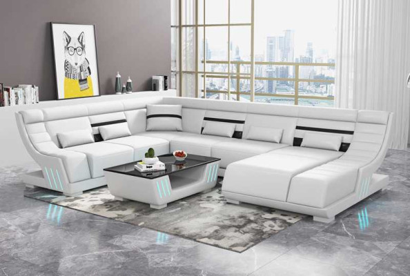 Design Sofas Wohnlandschaft Sofa U Form Ecksofa Braun Couchen Möbel