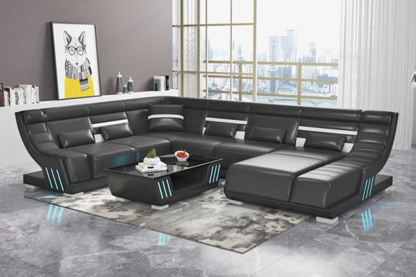 Design Sofas Wohnlandschaft Sofa U Form Ecksofa Braun Couchen Möbel
