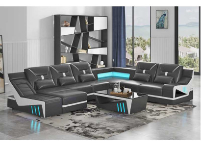 Wohnlandschaft Sofa U Form Ecksofa Designersofa Schwarz Eckgarnitur