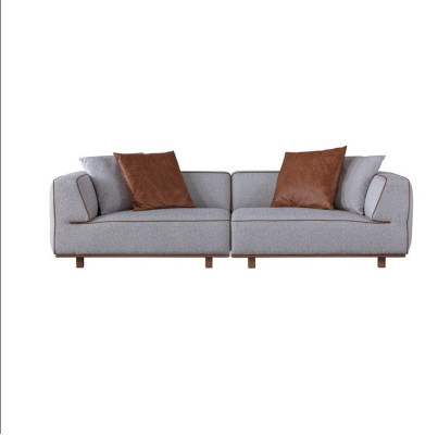 Sofa 4 Sitzer Design Sofas Polster Grau Textil Relax Sitz Möbel 272cm xl