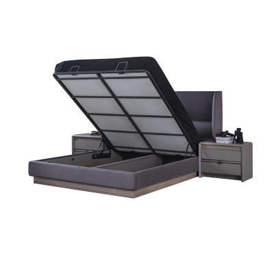 Exklusive Schlafzimmer Set Stil Bett + Schminktisch und 2x Nachttische 4tlg.