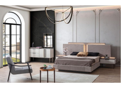 Design Schlafzimmer 5 tlg. Schlafzimmer Set Bett Nachttisch Schminktisch