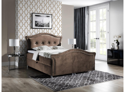 Chesterfield Boxspring Betten Hotel Bett Schlafzimmer Samt Bettkasten Doppelt