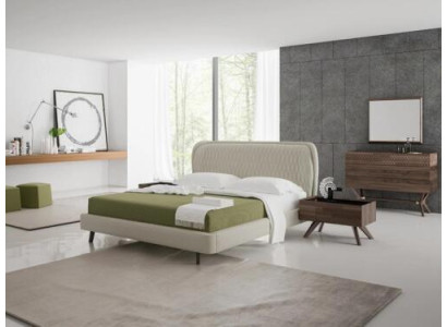 Schlafzimmer Set 5tlg Luxus Doppel Bett 2x Nachttische Luxus Kommode mit Spiegel