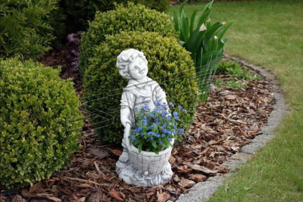 Blumenkübel Natur Pflanz Kübel Dekoration Garten Blumentöpfe Vasen Figur