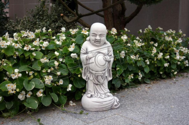 Buddha Figur Skulptur in Steinoptik. Große Skulptur für Garten Dekorative