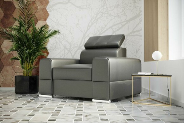 Design Luxus Chair Sessel Sofa 1 Sitzer Fernseh Lounge Chaise Sofa Leder Textil