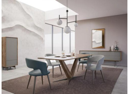 Esszimmer Komplett 8tlg Stühle Set Neu Esstisch Sideboard Design Vitrine