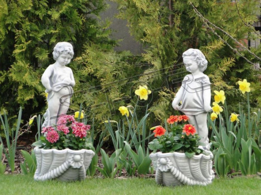 Figur Blumenkübel Pflanz Dekoration Kübel Blumentöpfe Figur Dekor Garten