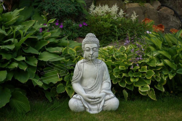 Figur Buddha Skulptur in Steinoptik. Große Skulptur für Dekorative Garten
