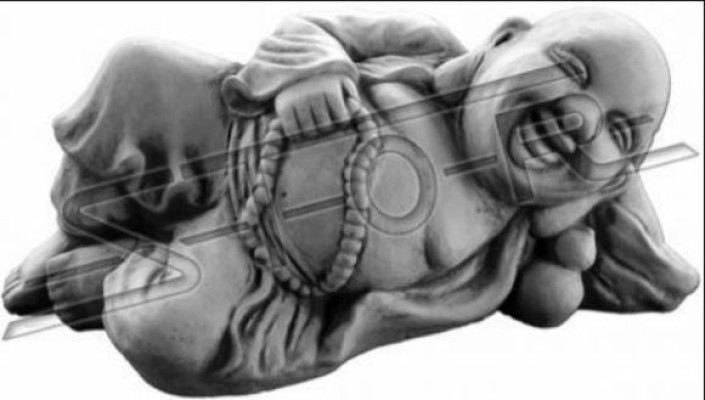 Figur Buddha Skulptur in Steinoptik. Große Skulptur für Garten Dekorative