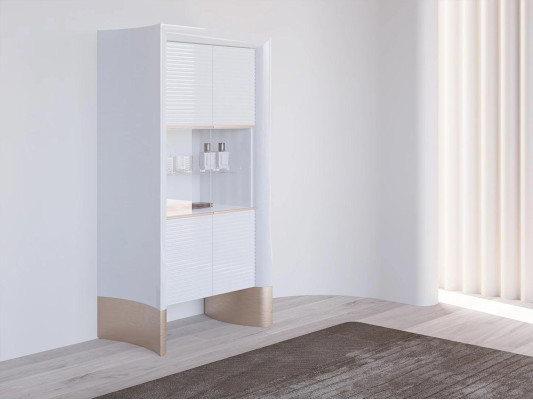 Luxus Möbel Vitrine Design Holzschrank Esszimmer Vitrinen Glas Neu