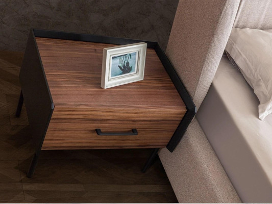 Modern Beige Doppel Bett Schlafzimmer Set 2x Nachttische Luxus Neu Möbel