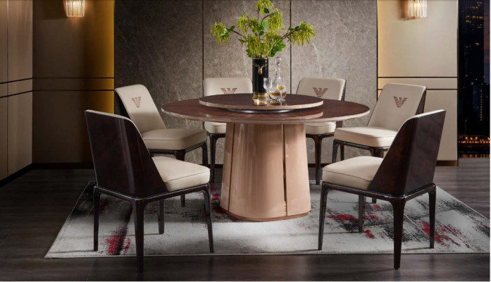 Exquisite Beige Esszimmer Lederstuhl Mit Modernem italienischem Stil