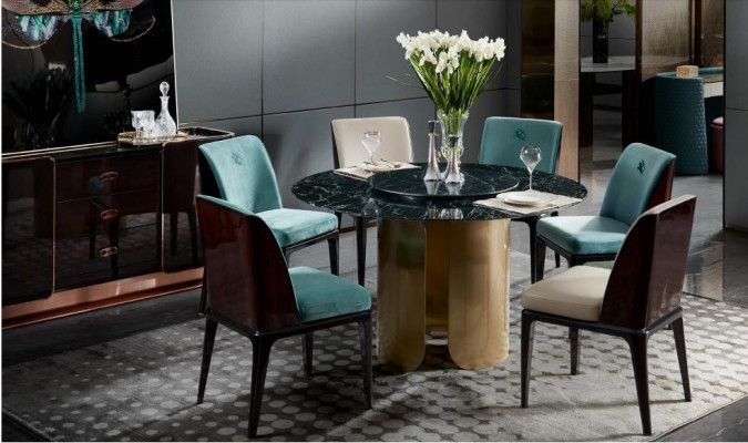 Stuhl Blau Esszimmer Moderne Stühle Design Möbel Luxus Designer Einrichtung Neu