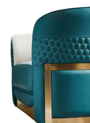 Sofa 3 Sitzer Turkis Leder Luxus Moderne Design Möbel Italienisches