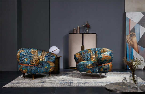 Design Sessel Couch Sofa Relax Stoff Lounge Luxus Fernseh Club Polster