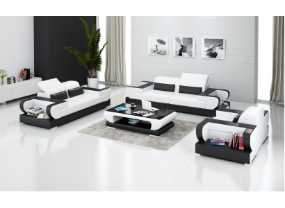 Luxuriöse Sofagarnitur Wohnzimmer Garnitur Leder Polster Couchen Sofa