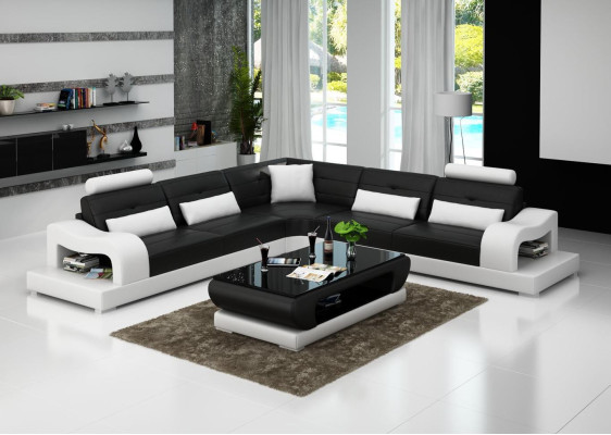 Ledersofa Couch Wohnlandschaft L Form Dekor Design Modern Sofa Eck Sofas