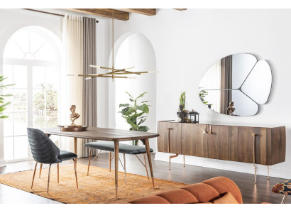 Essgruppe Esszimmer Esstisch Stühle Sideboard Set 10tlg Holz Braun