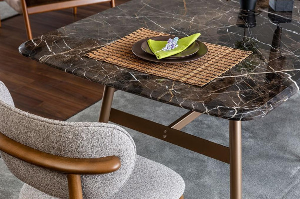 Esstisch Essgruppe Esszimmer Stühle Sideboard Set 7tlg Marmor Schwarz