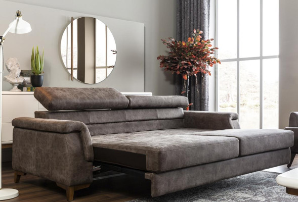 Dreisitzer Sofa 3 Sitzer Stoffsofa Sofas Grau Stoff Mit Bettfunktion