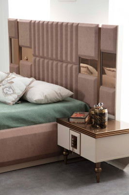 Schlafzimmer Komplett Set 4tlg Bett 2x Nachttische Kleiderschrank Betten