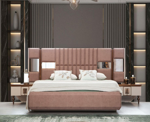 Schlafzimmer Komplett Set 4tlg Bett 2x Nachttische Kleiderschrank Betten