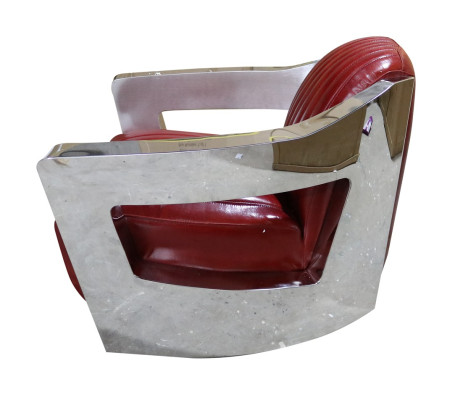 Vintage Ledersessel Rot Echtleder Retro Sessel Design Clubsessel aviator