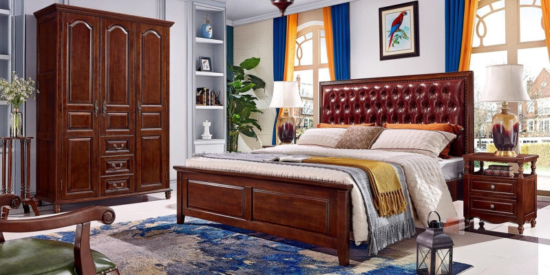 Bett 2x Nachttische Kleiderschrank Schlafzimmer Möbel Design 4tlg.