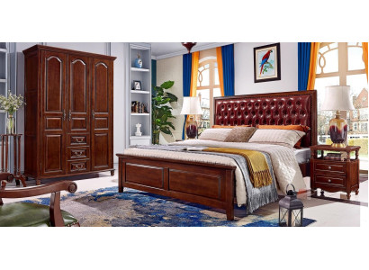 Bett 2x Nachttische Kleiderschrank Schlafzimmer Möbel Design 4tlg.
