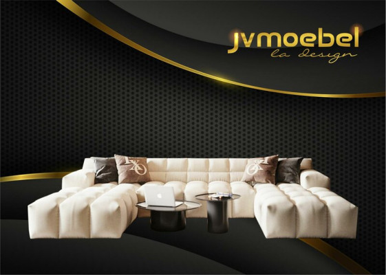 Design Chesterfield Samt Modernes Ecksofa U-Form Wohnlandschaft Polsterecke Neu