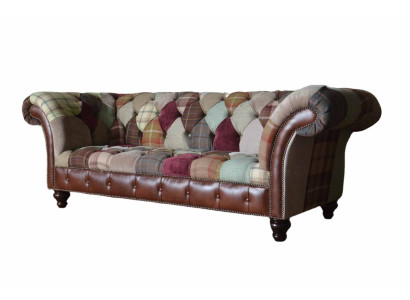 Dreisitzer Sofa Sitzpolster Chesterfield Stoff Couch Modern Möbel Neu