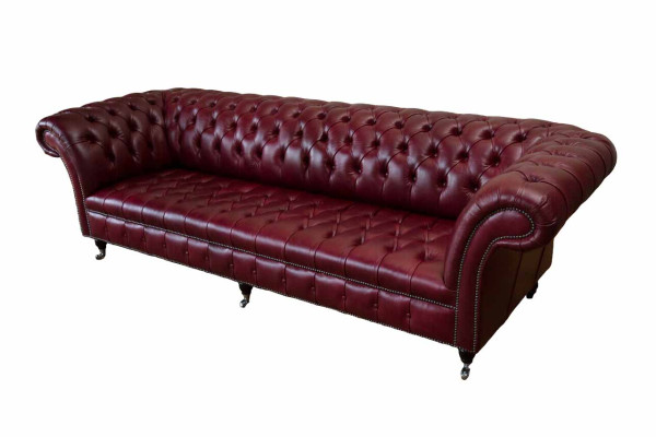 Modern Design Sofa 4 Sitzer Couch Luxus Klassische Leder Chesterfield Sofas