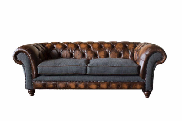 Chesterfield Design Luxus Polster Sofa Couch Sitz Wohnzimmer Leder Neu