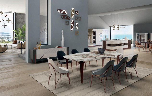 Esstisch 8 Stühle Sideboard Esszimmer Italienische Möbel Bizzotto Set 10 tlg.