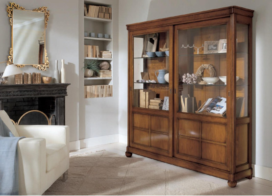 Wohnzimmer Vitrine Schrank Bücher Regal Anrichte Klassische Möbel Regale Holz