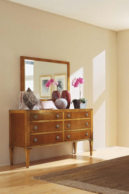 Luxus Set 2tlg. Kommode Spiegel Gruppe Holz Konsole Kommoden Schrank Klassisch