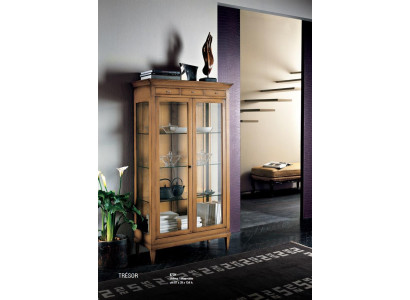 Vitrine Massiv Holz Möbel Glas Schrank Schränke Vitrinen Wohnzimmer Anrichte Neu