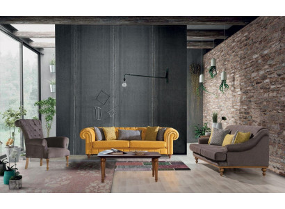 Stilvoller Sofa Set Designer Dreisitzer Luxus Sessel Sofagarnitur 3tlg