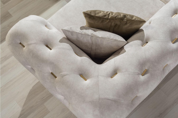 Stilvolle Wohnzimmer Sofagarnitur Dreistzer 2-Sitzer Luxus Sessel Couch