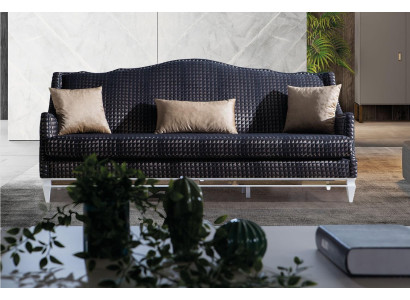 Designer Sofa 3-er Wohnzimmer Sofas Graue Couchen Luxus Textilsofas Neu