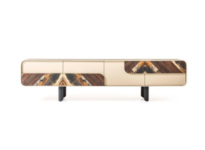 TV Ständer RTV Lowboard Sideboard Holz Beige Wohnzimmer Wohnwand Möbel
