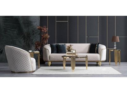 Sofagarnitur 2tlg Wohnzimmer Sofa 3 Sitz Sessel Modern Design Couch