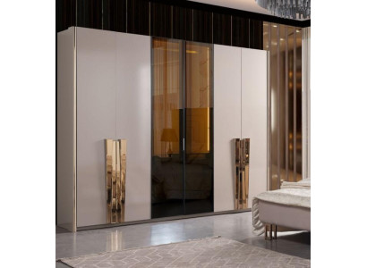 Kleiderschrank Moderne Schrank Schlafzimmer Schränke Beige Holz Gold