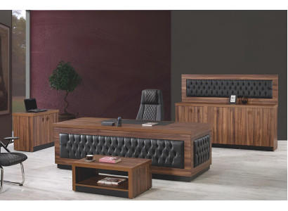 Luxus Büromöbel Komplettbüro Schreibtisch Büro Set 4tlg Holz Braun
